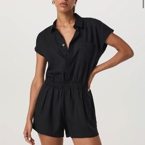 NWT Vuori Black Trestles Twill Romper